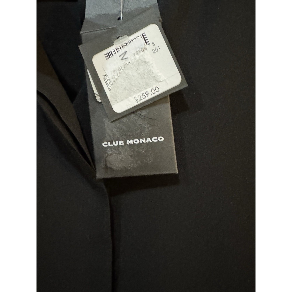 Club Monaco Sheer Long Sleeve Silk Shirtdress black size 0 NWT $229 Belted - Picture 8 of 13